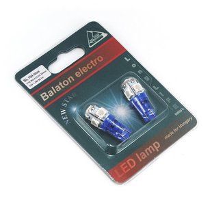 Лампочка LED T10 12V 80lm (blue) Balaton 1